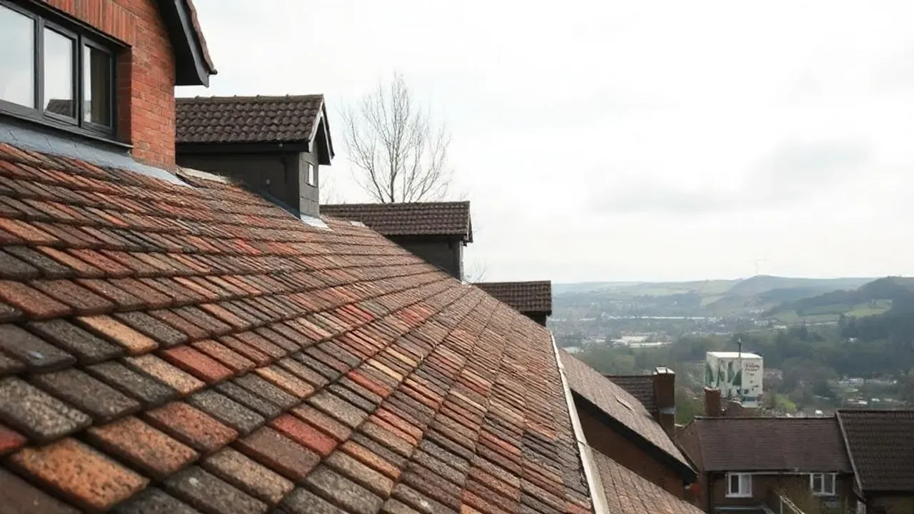 An elevated view across a site relevant to Blackwood valley terrace roofing near Newport