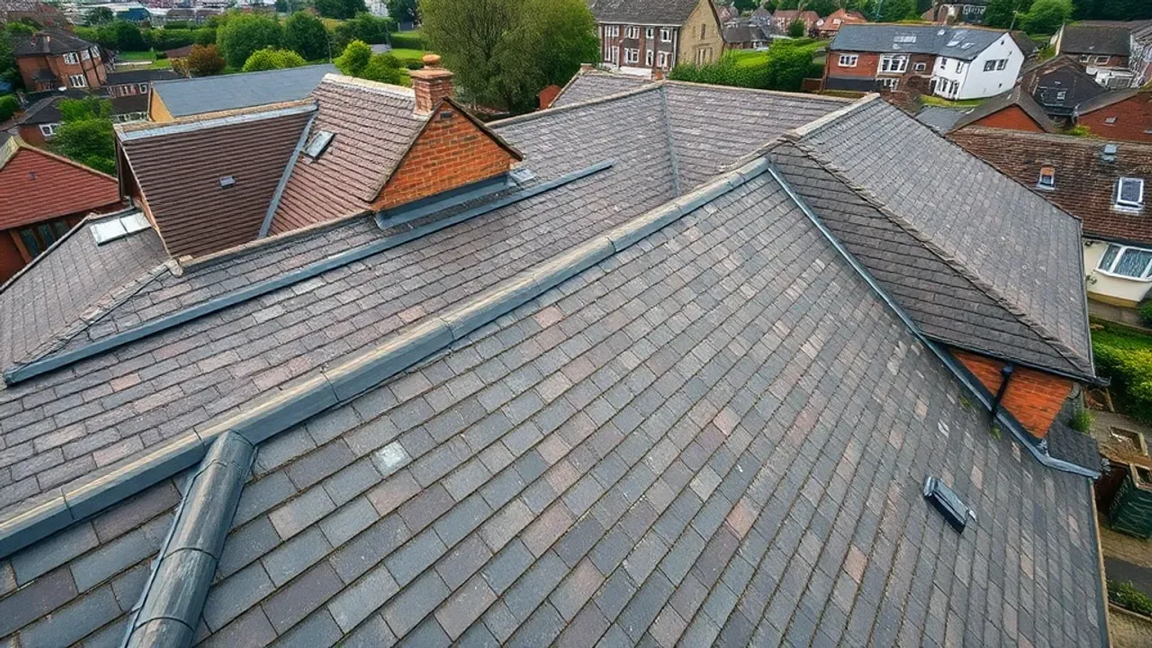 An elevated view across a site relevant to Chepstow conservation roofing near Newport