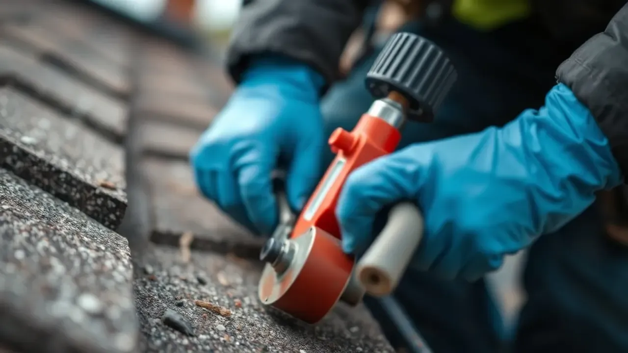 Equipment used for Risca terrace re-roofing, photographed close up