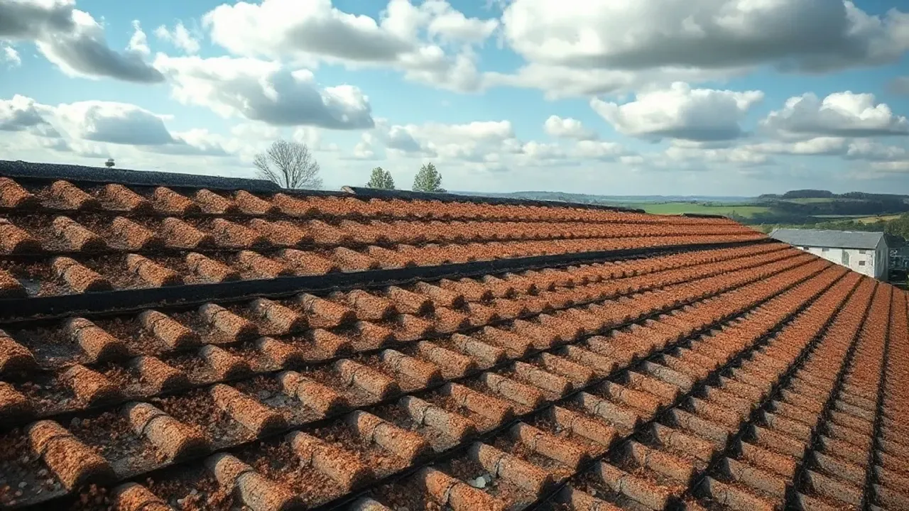 The site involved in Usk rural and agricultural roofing, near Newport, seen from a distance